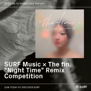 The fin.、1stアルバム発売10周年記念 「Night Time」リミックスをSURF Musicで募集開始