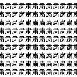 【脳トレ】「粛」の中に紛れて1つ違う文字がある！？あなたは何秒で探し出せるかな？？【違う文字を探せ！】