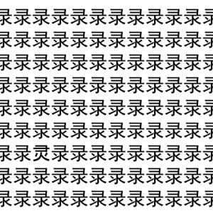 【脳トレ】「录」の中に紛れて1つ違う文字がある！？あなたは何秒で探し出せるかな？？【違う文字を探せ！】