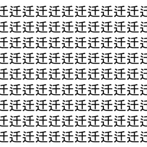 【脳トレ】「迁」の中に紛れて1つ違う文字がある！？あなたは何秒で探し出せるかな？？【違う文字を探せ！】