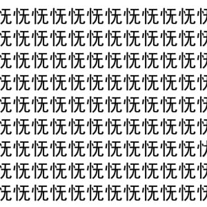 【脳トレ】「怃」の中に紛れて1つ違う文字がある！？あなたは何秒で探し出せるかな？？【違う文字を探せ！】