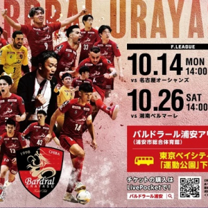 【千葉県浦安市】第12節「バルドラール浦安 vs 湘南ベルマーレ」10月26日開催！イベントも盛りだくさん