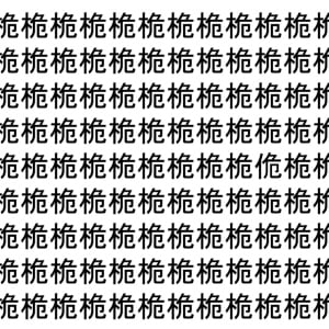 【脳トレ】「桅」の中に紛れて1つ違う文字がある！？あなたは何秒で探し出せるかな？？【違う文字を探せ！】