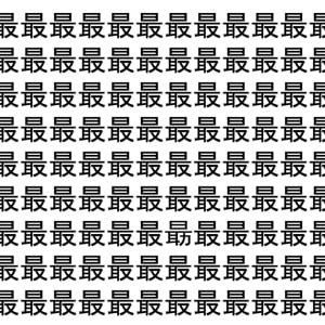 【脳トレ】「最」の中に紛れて1つ違う文字がある！？あなたは何秒で探し出せるかな？？【違う文字を探せ！】