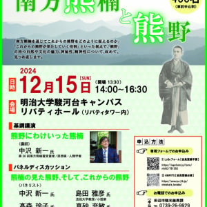 「紀伊山地の霊場と参詣道」の世界遺産登録20周年を記念したシンポジウム「南方熊楠と熊野」が開催