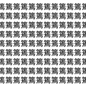 【脳トレ】「篶」の中に紛れて1つ違う文字がある！？あなたは何秒で探し出せるかな？？【違う文字を探せ！】