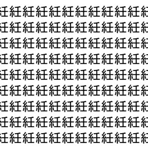 【脳トレ】「紝」の中に紛れて1つ違う文字がある！？あなたは何秒で探し出せるかな？？【違う文字を探せ！】