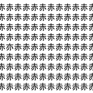 【脳トレ】「赤」の中に紛れて1つ違う文字がある！？あなたは何秒で探し出せるかな？？【違う文字を探せ！】