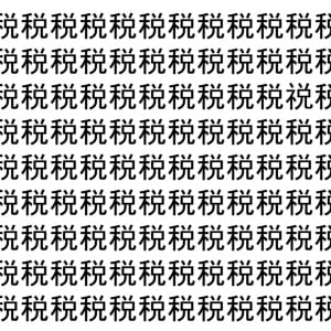 【脳トレ】「税」の中に紛れて1つ違う文字がある！？あなたは何秒で探し出せるかな？？【違う文字を探せ！】