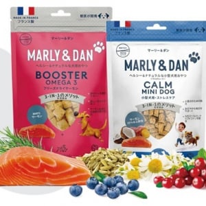 サーモンを主原材料にした犬用おやつを販売する「MARLY＆DAN」自社ECサイトがオープン