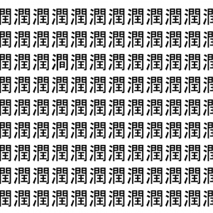 【脳トレ】「潤」の中に紛れて1つ違う文字がある！？あなたは何秒で探し出せるかな？？【違う文字を探せ！】