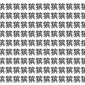 【脳トレ】「㺍」の中に紛れて1つ違う文字がある！？あなたは何秒で探し出せるかな？？【違う文字を探せ！】