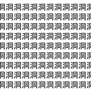 【脳トレ】「洞」の中に紛れて1つ違う文字がある！？あなたは何秒で探し出せるかな？？【違う文字を探せ！】