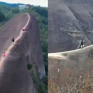 クレイジーな細道を歩く過酷な度胸試しスポット「刀背山」