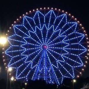葛西臨海公園の大観覧車、1670万色のLEDでリニューアル！光のショーが東京を彩る