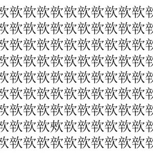 【脳トレ】「㰵」の中に紛れて1つ違う文字がある！？あなたは何秒で探し出せるかな？？【違う文字を探せ！】