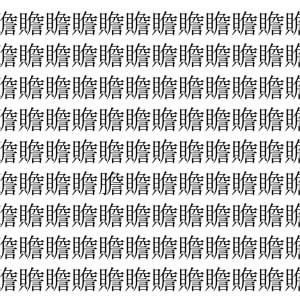 【脳トレ】「贍」の中に紛れて1つ違う文字がある！？あなたは何秒で探し出せるかな？？【違う文字を探せ！】