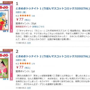 池野恋先生の「ときめきトゥナイト」全30巻が1冊77円！全巻購入しても2310円の集英社「りぼん」70周年セール