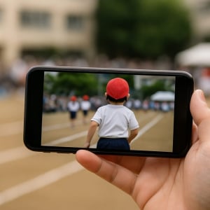 こどもの走る動画に混じったママじゃない声？運動会のすき間時間で浮気？