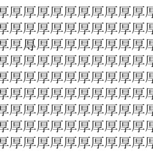 【脳トレ】「厚」の中に紛れて1つ違う文字がある！？あなたは何秒で探し出せるかな？？【違う文字を探せ！】