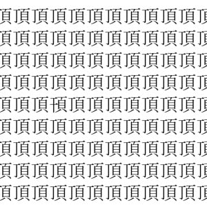 【脳トレ】「頂」の中に紛れて1つ違う文字がある！？あなたは何秒で探し出せるかな？？【違う文字を探せ！】
