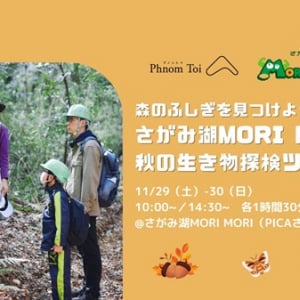 【神奈川県相模原市】五感で秋の自然の魅力を味わう「さがみ湖MORI MORI 秋の生き物探検ツアー」開催