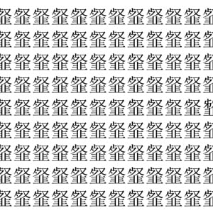 【脳トレ】「韰」の中に紛れて1つ違う文字がある！？あなたは何秒で探し出せるかな？？【違う文字を探せ！】