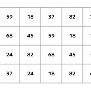 【脳トレ】5×4の表に書かれた7種の数字「18・24・37・45・59・68・82」。他の数字は3つずつ表を埋めているのに・・1種だけ2つしかない！？その数字はどれだ？？