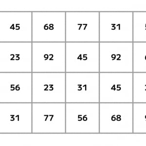 【脳トレ】5×4の表に書かれた7種の数字「23・31・45・56・68・77・92」。他の数字は3つずつ表を埋めているのに・・1種だけ2つしかない！？その数字はどれだ？？