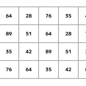【脳トレ】5×4の表に書かれた7種の数字「28・35・42・51・64・76・89」。他の数字は3つずつ表を埋めているのに・・1種だけ2つしかない！？その数字はどれだ？？