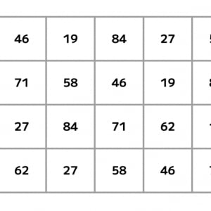 【脳トレ】5×4の表に書かれた7種の数字「19・27・46・58・62・71・84」。他の数字は3つずつ表を埋めているのに・・1種だけ2つしかない！？その数字はどれだ？？