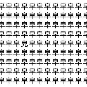 【脳トレ】「皁」の中に紛れて1つ違う文字がある！？あなたは何秒で探し出せるかな？？【違う文字を探せ！】