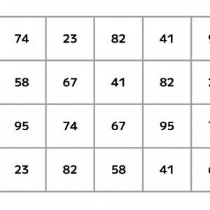 【脳トレ】5×4の表に書かれた7種の数字「23・41・58・67・74・82・95」。他の数字は3つずつ表を埋めているのに・・1種だけ2つしかない！？その数字はどれだ？？