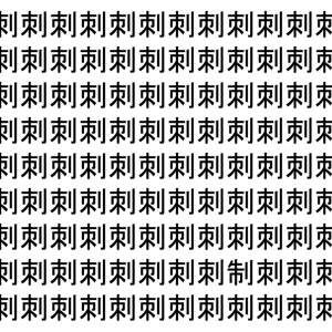【脳トレ】「刺」の中に紛れて1つ違う文字がある！？あなたは何秒で探し出せるかな？？【違う文字を探せ！】
