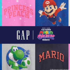 「Gap」から「ザ・スーパーマリオギャラクシー・ムービー」とのキッズ向けコラボアパレルが登場！2026年4月6日(月)から販売開始