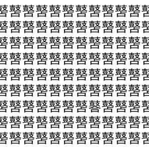 【脳トレ】「䵿」の中に紛れて1つ違う文字がある！？あなたは何秒で探し出せるかな？？【違う文字を探せ！】