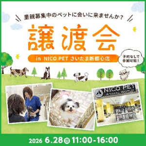 「NICO PET さいたま新都心店」にてペッツファーストグループの譲渡会を開催
