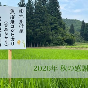 新潟県産コシヒカリ「笑みひかり米」が1,635名に当たるキャンペーンを本髙砂屋が開催