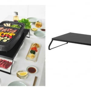 おうち焼肉に山崎実業のホットプレートラック。もうお皿の置き場に困らないよ
