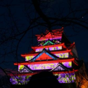 大阪城が闇夜に輝く大阪城３Ｄマッピングがすごい