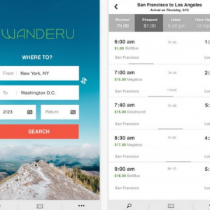 北米のバスと電車のチケットに特化したWanderuからモバイルアプリ登場