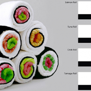 ナイスアイデア！タオルを巻くと「巻き寿司」になる寿司タオルが可愛い〜！