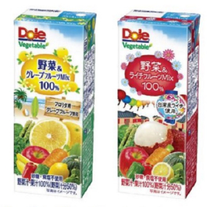 おいしく飲んで野菜が摂れちゃう!!「Dole(R)　Vegetable」より異国情緒あふれる“グレープフルーツ”・“ライチ”のミックスジュースが登場