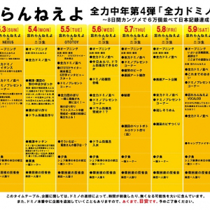 【ドミノ王に俺はなる!】忘れらんねえよ柴田 8日間6万個挑戦タイムテーブル発表